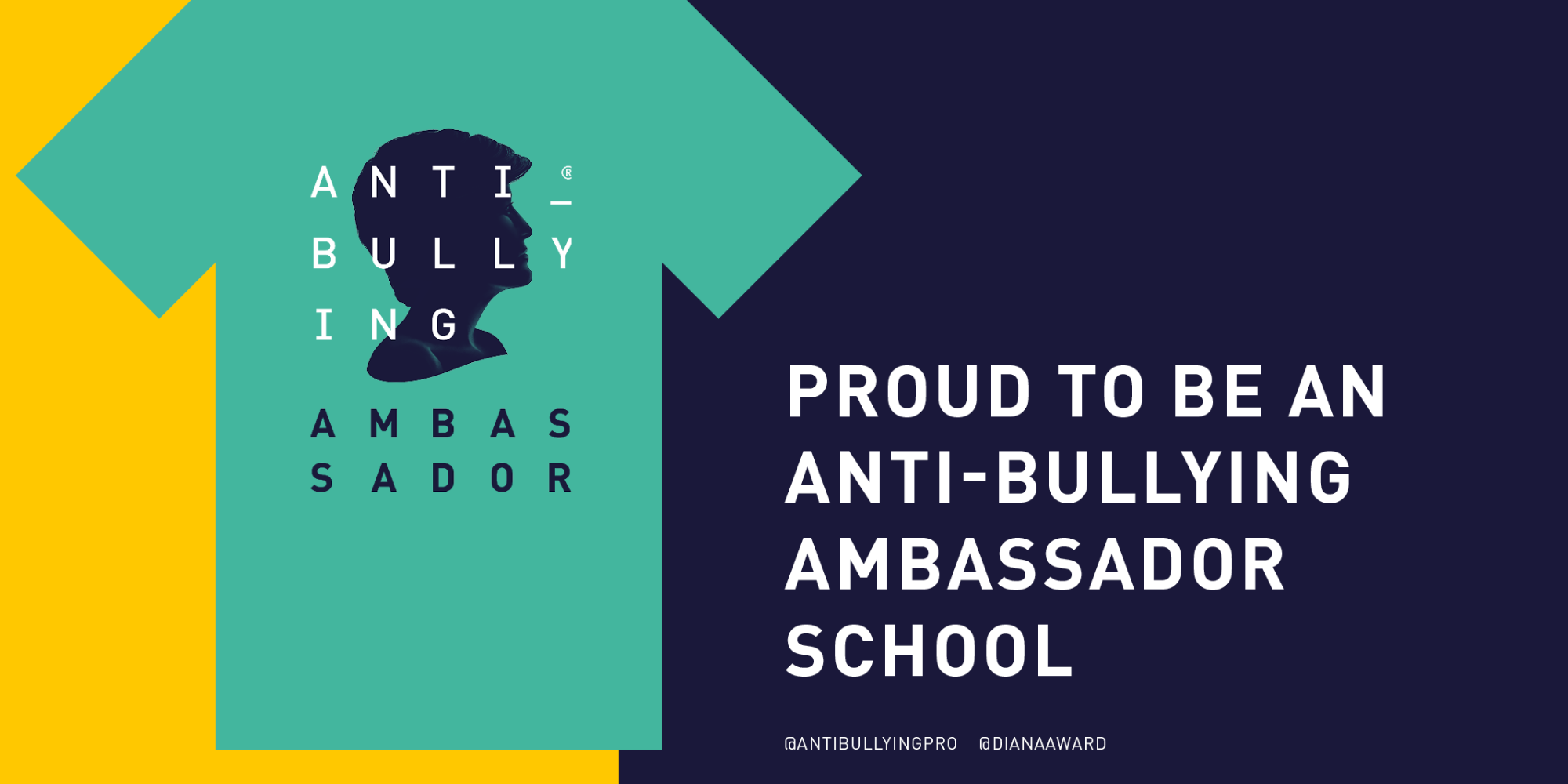 Diana Award logo alongside the text: Proud to be an anit-bullying ambassador school